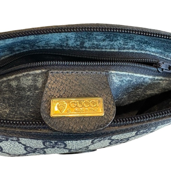 Vintage 80’s Gucci Monogram Navy Crossbody Bag - Picture 15 of 16